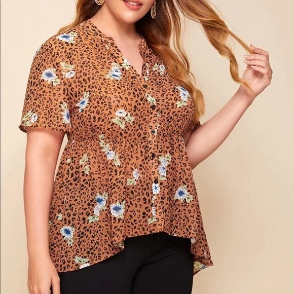 Floral & Leopard Blouse - Picture 3 of 6